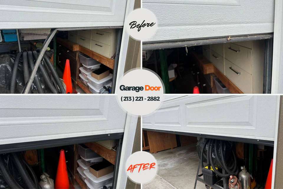 Before and after: garage door repair Alpha, NJ